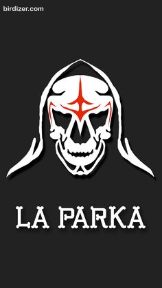 the logo for la parka with a skull and crossbones on it's face