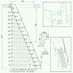 the drawing shows how to draw stairs for children's play area, with measurements and instructions