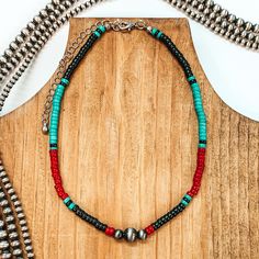 Seed Bead Jewelery, Short Beaded Necklace, Native American Beadwork Patterns, Mens Beaded Necklaces, Navajo Necklace, Mix Of Colors, Navajo Pearls, Beaded Necklace Designs, Giddy Up Glamour