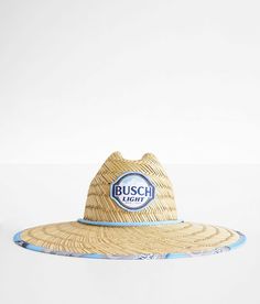 "H3 Headwear Busch Light Lifeguard Hat - Brown , Men's Natural Embroidered patch weaved straw hat Adjustable chin strap 4 3/4" printed brim One size fits most. Apparel & Accessories > Clothing Accessories > Hats" Toquilla Straw Hat With Flat Bill For Beach, Adjustable Flat Bill Sun Hat For Beach, Adjustable Flat Bill Straw Hat For Beach, Adjustable Sun Hat For Beach, Lifeguard Hat, Busch Light, Dope Hats, Kimes Ranch, Mens Trucker Hat