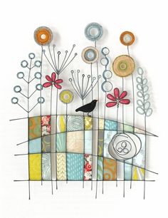 a metal wall sculpture with flowers, birds and circles on it's sides in front of a white background