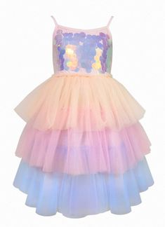 Paillette Ombre Tutu Dress Tutu Design, Boys Dresses, Sequin Embellished Top, Layered Tulle Skirt, Tulle Tutu Skirt, Tulle Tutu, Boho Blouse, Embellished Top, Romper Dress