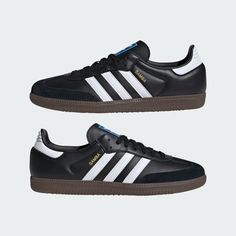 adidas Samba OG Shoes - Black | Free Shipping with adiClub | adidas US Adidas’s Sambas, Samba Adidas Black, Adidas Samba Black Aesthetic, Sambas Black, Black Adidas Shoes Samba, Black Adidas Samba Ribbon, Black Sambas, Adidas Samba Black, Samba Og Shoes