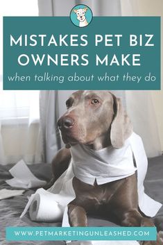 a brown dog wearing a white shirt with the words, what makes pet biz owners make