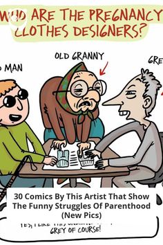 an old granny comic with three people sitting at a table