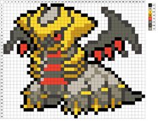 an image of a pixellated pokemon character in the form of a cross stitch pattern