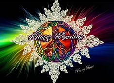 an image of a rainbow colored background with the words happy monday