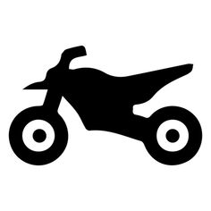 a black and white silhouette of a motorbike on a white background, suitable for use as a logo or icon