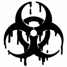 a black and white image of a biohazard symbol