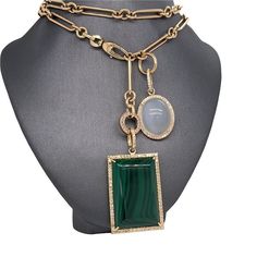 𝓦𝓮𝓵𝓬𝓸𝓶𝓮 𝓽𝓸 𝓛𝓲𝓸𝓷𝓱𝓮𝓪𝓻𝓽 𝓳𝓮𝔀𝓮𝓵𝓻𝔂 𝓢𝓱𝓸𝓹 ♥ Unique and Beautiful Gemstone Pendants with Diamonds, crafted in 14K Gold. These charms come in 2 variations, as listed below. The Chain in the pictures is not included, and for display purposes only. Please allow 1-4 weeks for delivery. *Please check measurements below, items may appear larger on the screen. ♥ Malachite Pendant: 31mm H x 21.8mm W, Diamonds: 0.74 Carats, Malachite: 39.47 Carats ♥ Moonstone Pendant: 20mm H x 16mm W, Malachite Pendant, Gemstone Pendants, Baroque Pearl Necklace, Diamond Charm, Moonstone Pendant, Gemstone Pendant, Luxury Jewelry, Pendant Necklaces, Charm Pendant