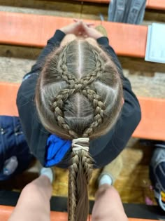 Twisting braided hairstyle for soccer or volleyball Dutch Braid Volleyball Hairstyles, Hairstyles For Basketball Pictures, Parting Hair Tips, Girls Soccer Hairstyles, Basketball Hairstyles Braids, Volley Hairstyles, Volleyball Hairstyles For Medium Hair, Tight Braided Hairstyles, Cute Soccer Hairstyles