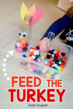 Feed The Turkey, Turkey Activity, Thanksgiving Games For Kids, Thanksgiving Crafts Preschool, November Crafts, Easy Toddler Activities, Thanksgiving Preschool, Preschool Fine Motor, 13 November