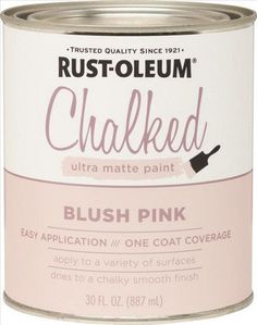 a pink paint can with the words chalked on it