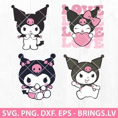 four cute little kitty svg designs