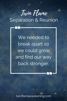 We needed to break apart so we could grow and find our way back stronger. We Need