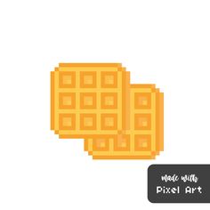 two waffles with pixel art on them are shown in the shape of squares