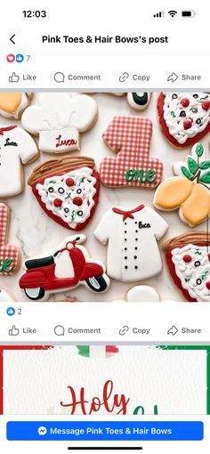 an image of some cookies on top of a white board with the words pink toes and hair bows post