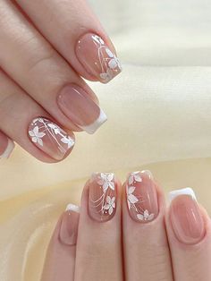 Wedding Nails Square, Square Cartoon, Subtle Nails, Cute Spring Nails, Blush Nails, Short Nail Designs, Bridal Nails