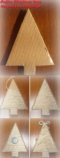 the steps to make a christmas tree out of cardboard