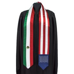 Mix the flags and choose two flags on one graduation sash. Write in the two flags you would like in the Personalization section. Do you want Philippines and Samoa? Just write in Philippines/Samoa. Graduation Attire, Graduation Sash, Graduation Stole, Graduation Cap Toppers, Mexico Flag, Cap And Gown, Grad Photos, Graduation Celebration, Grad Cap