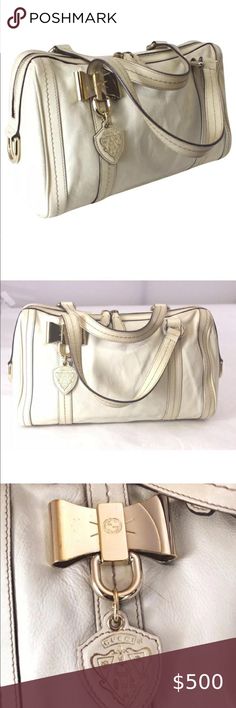 Authentic Gucci Vintage satchel white leather Bag Authentic Preowned Gucci Boston vintage Satchel Gold Hardware Vintage Gucci Bags Satchels Pre-owned Gucci Leather Bag, Designer White Satchel With Gold-tone Hardware, White Designer Satchel For Formal Occasions, Pre-owned Rectangular Gucci Bag, White Leather Gucci Shoulder Bag, Pre-owned Gucci Leather Shoulder Bag, Luxury White Satchel With Silver-tone Hardware, Gucci Cream Leather Shoulder Bag, Classic Cream Gucci Shoulder Bag