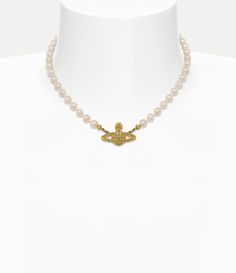 Mini Bas Relief Pearl Choker in GOLD-Light-Colorado-Topaz-Pearl | Vivienne Westwood® Mini Bas Relief Choker, Vivienne Westwood Necklaces, 1987 Fashion, Vivienne Westwood Pearl Necklace, Viviane Westwood, Gold Pearl Necklace, Bas Relief, Gold Light, Harris Tweed