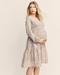 Made for mama matching moments and designed to follow you through every stage of motherhood — pre bump through post bump — meet the wildflower dress.  In textured cotton gauze, this nursing-friendly button-front dress is truly unique with quality to last through maternity, feeding and after.  With s Wildflower Dress, Family Session Ideas, Figure Out My Style, Planet Clothing, Winter Maternity Outfits, Preggo Fashion, All About Pregnancy, Ruffle Wrap Dress, Fit Mama