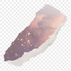 a piece of torn paper with stars in the sky, on a transparent background png