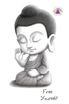 a buddha drawing with the words free yourself