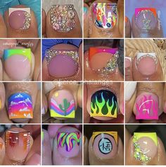 Carnival Nails, Acrylic Toes, Pretty Toe Nails, Dope Nail Designs, Toes Designs, Dope Nails, Toe Nails, Makeup Nails, Cute Nails