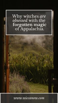 an open door with the words why witches are observed with the forgotten magic of appalachia