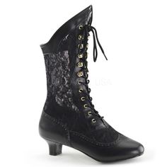 Black Vintage 1920s Flapper Girl Lace Up Steampunk Boots Womans Costume Shoes | eBay Black Sequin Heels, Black Lace Boots, Steampunk Boots, Victorian Boots, Bridal Boots, Lace Ankle Boots, High Heel Stiefel, Kitten Heel Boots, Black Lace Up Boots