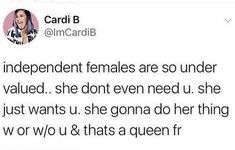 Queen B, All About Me!, Cardi B, Funny Memes, Inspirational Quotes, Queen, Memes, Quotes