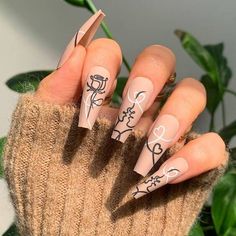 Brown Acrylic Nails, Coffin Nails Long, Her Nails, Coffin Nails Designs, Acrylic Nails Coffin, Creative Nails