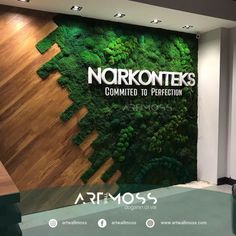 a green wall with the words norkontes combined to perfection