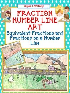 the cover of fraction number line art, with pictures of children's houses and trees