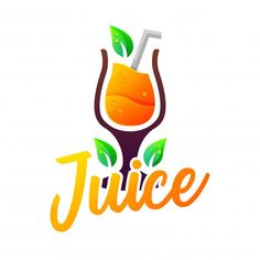 juice logo with an orange and green drink