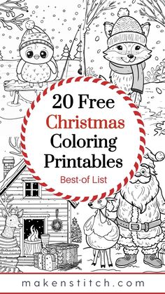 christmas coloring pages with the title 20 free christmas coloring printables best of list