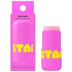 Star Balm is an ultra-cushiony, ultra-cute lip balm in four fun flavors. A little taste of Starfruit: bright, juicy, and tropical. Star Balm delivers long-lasting hydration with the help of shea butter, cocoa butter, and coconut oil—a powerful combo that keeps lips soft, smooth, and moisturized. Like a hug for your lips, these silky lip balms are here to help soothe chapped skin and minimize dryness. Explore the Star Balm collection and find your favorite flavors: Starfruit, Very Vanilla, and Glossier Star Face, Bubble Skincare Lip Balm, Scarface Lip Balm, Cute Lip Products, Star Face Lip Balm, Bubble Lip Balm, Byoma Lip Oils, Starface Skincare, Lip Balm Aesthetic