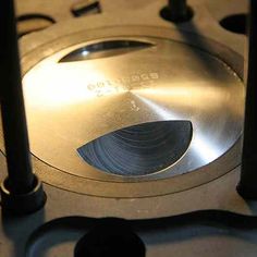 a close up view of the center of a machine