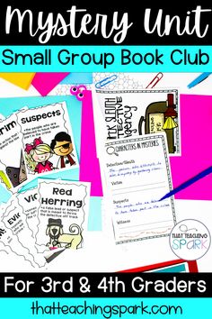 the mystery unit book club activities for 3rd and 4th grade