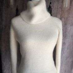 Beautiful Angora And Wool Cowl Neck Sweater. French Connection, Never Worn. Unique. Sexy 14” From Arm Pit To Bottom Of Sweater. 17” From Arm Pit To Arm Pit. Pictures Attached Angora Sweater Dress, White Wool Sweater, Wool Cowl, Bodycon Sweater Dress, Pastel Red, Bodycon Sweater, Angora Sweater, Cowl Neck Sweater, French Connection