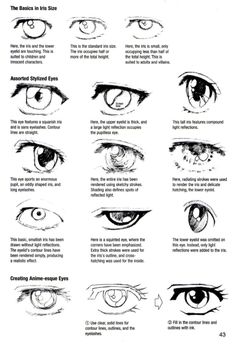 an instruction manual for how to draw anime eyes with the help of eyeliners