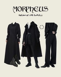 The Sandman Outfit, Sandman Inspired Outfits, Villian Aesthetic Outfit, Goth Academia Fashion, Dream Of The Endless, Goth Academia, Academia Aesthetic Outfit, All Png, Dark Academia Outfit