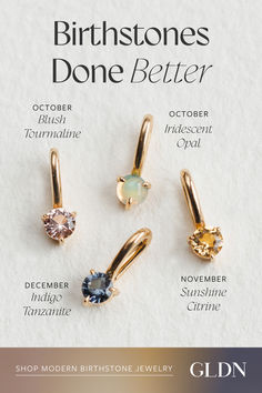 Deeper colors, richer symbolism, set in recycled gold and silver. ✨ Fall and winter babies, this one’s for you! Winter Babies, Clothes Haul, Anniversary Jewelry, Gemstone Studs, Birthstone Charms, Recycled Gold