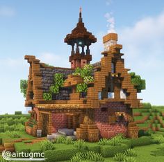 an old house made out of wood and bricks