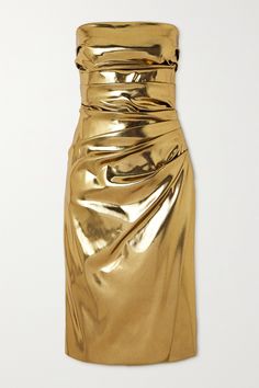 a gold dress on a white background