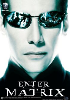 the poster for the movie's latest film, enter mattrixx with sunglasses on