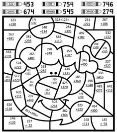 a coloring page with numbers and an image of a turkey in the middle of it