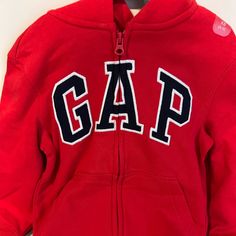 Red Gap Hoodie, Never Worn Gap Hooded Tops With Ribbed Cuffs, Red Fall Sweatshirt With Adjustable Hood, Red Fleece Hooded Jacket, Red Fleece Hooded Jacket With Adjustable Hood, Red Hooded Top With Letter Print, Red Hooded Tops With Letter Print, Red Letter Print Hoodie, Gap Hooded Hoodie With Letter Print, Gap Hoodie With Letter Print